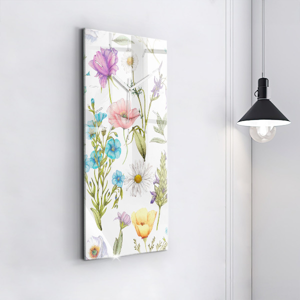 Vertikale Uhr mit motiv Komposition von Blumen