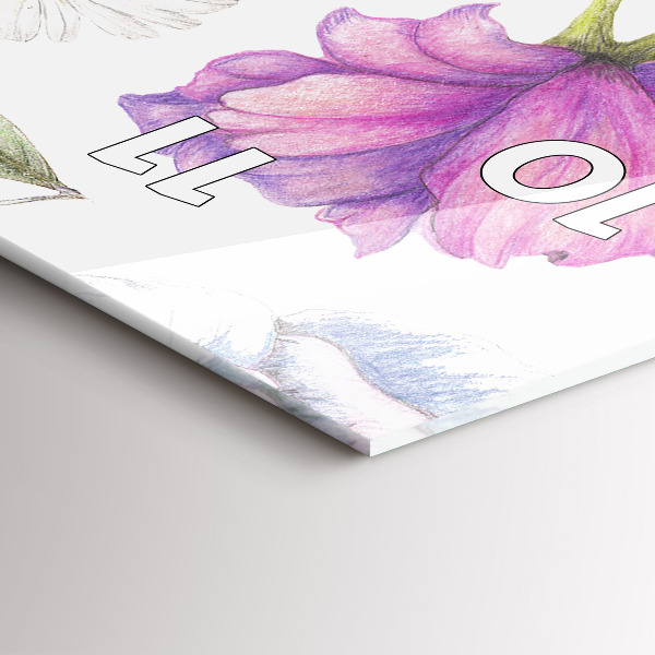 Vertikale Uhr mit motiv Komposition von Blumen