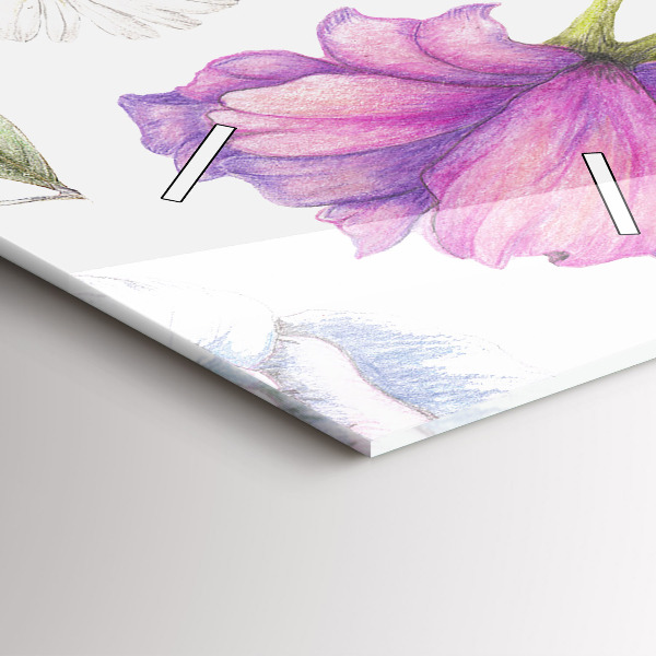 Vertikale Uhr mit motiv Komposition von Blumen