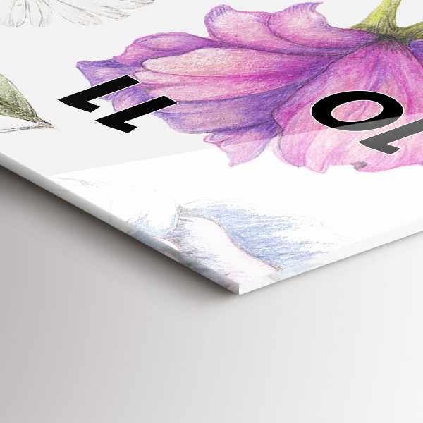 Vertikale Uhr mit motiv Komposition von Blumen