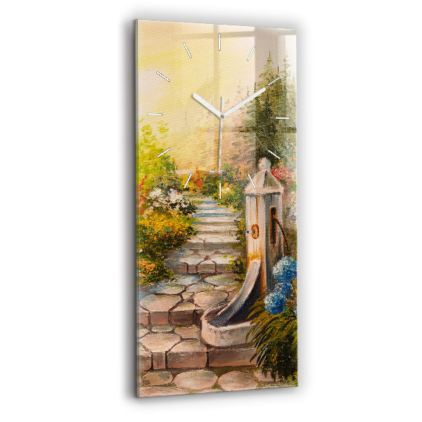 Vertikale Uhr Ölkomposition in einem Wald