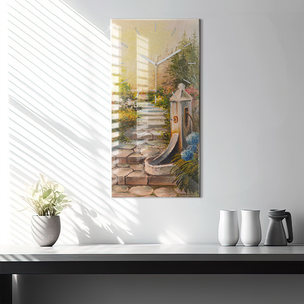 Vertikale Uhr Ölkomposition in einem Wald