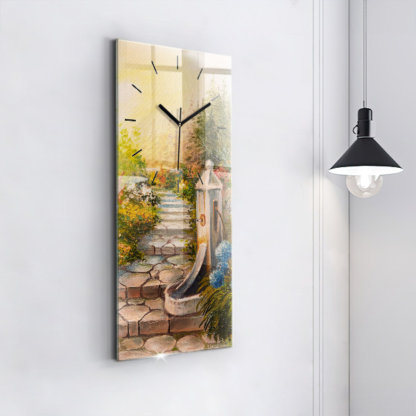 Vertikale Uhr Ölkomposition in einem Wald