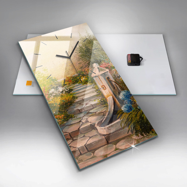 Vertikale Uhr Ölkomposition in einem Wald