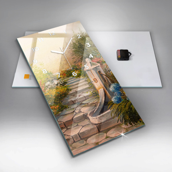 Vertikale Uhr Ölkomposition in einem Wald