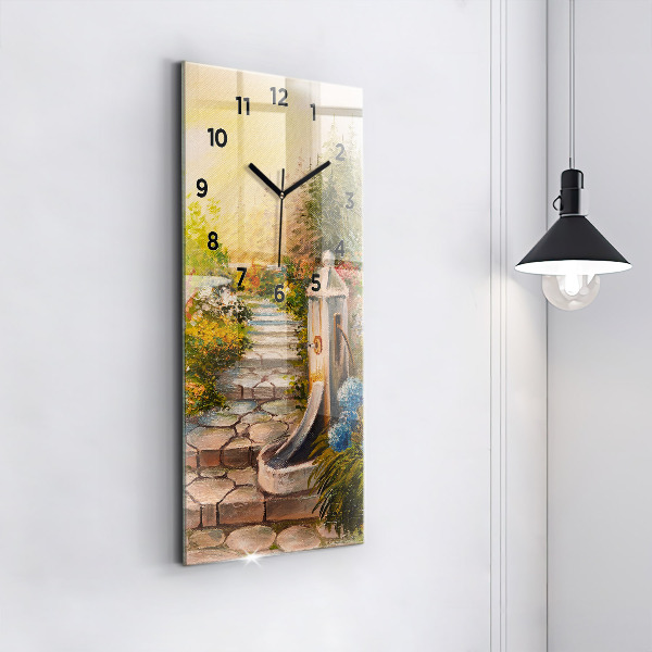 Vertikale Uhr Ölkomposition in einem Wald