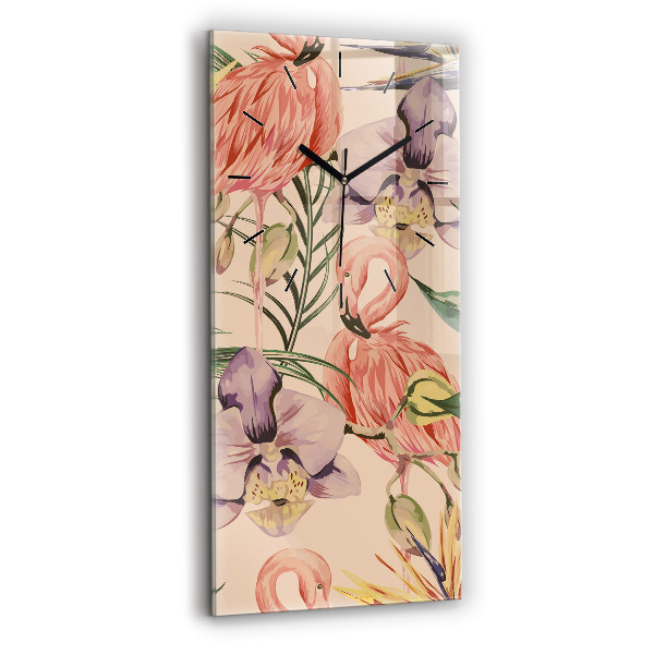 Vertikale Uhr Tropische Palmenblätter