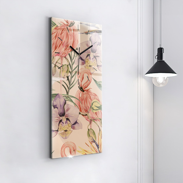 Vertikale Uhr Tropische Palmenblätter