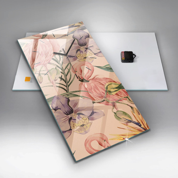 Vertikale Uhr Tropische Palmenblätter