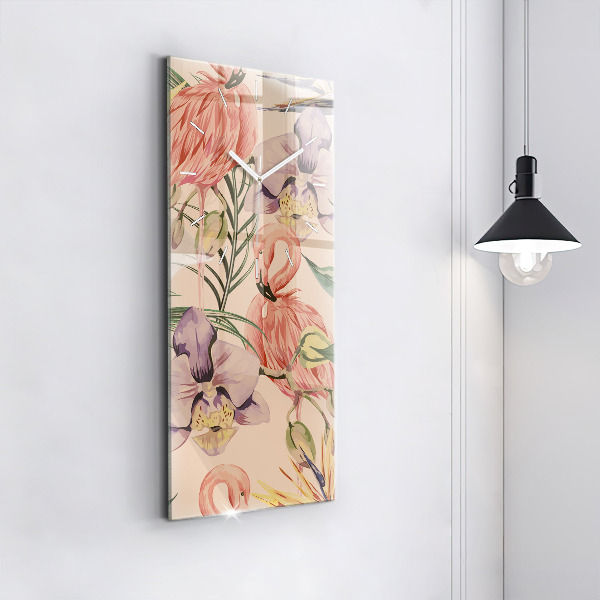 Vertikale Uhr Tropische Palmenblätter