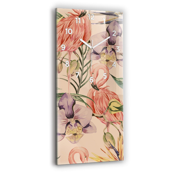 Vertikale Uhr Tropische Palmenblätter