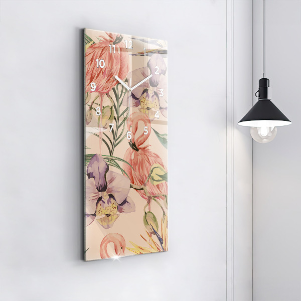 Vertikale Uhr Tropische Palmenblätter