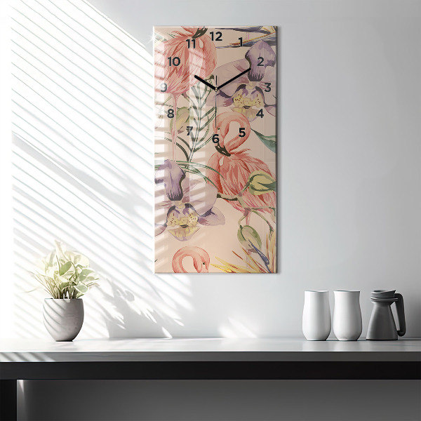 Vertikale Uhr Tropische Palmenblätter