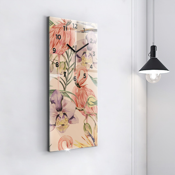 Vertikale Uhr Tropische Palmenblätter