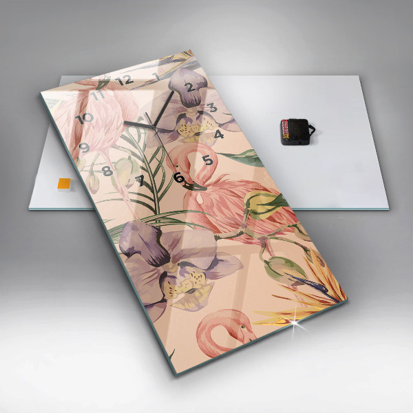 Vertikale Uhr Tropische Palmenblätter