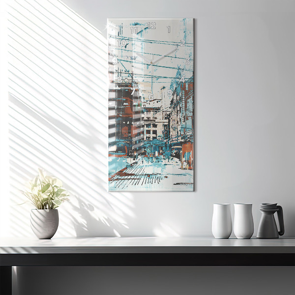 Vertikale Uhr mit motiv Straßenkunst