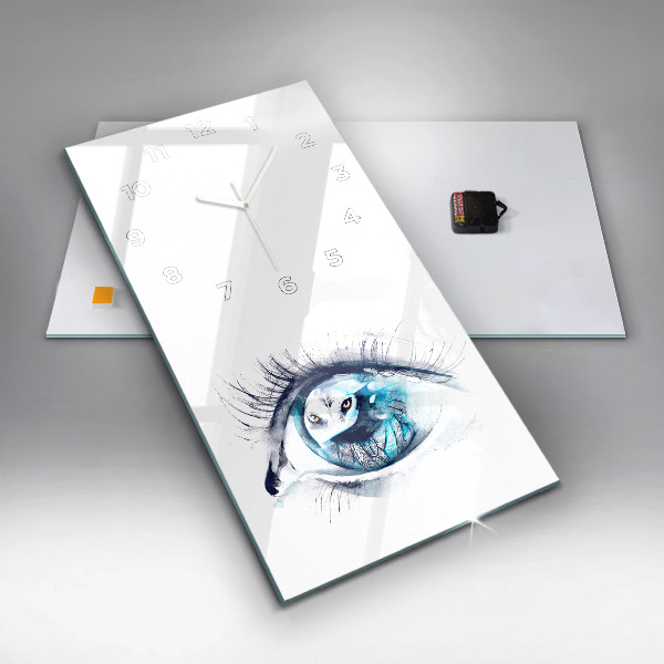 Vertikale Uhr mit motiv Illustration eines Wolfs