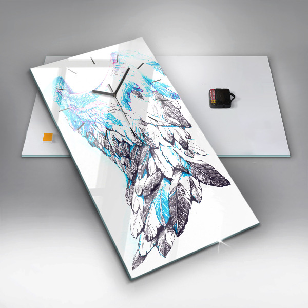 Vertikale Uhr mit motiv Nachgeahmte Vogelschwingen