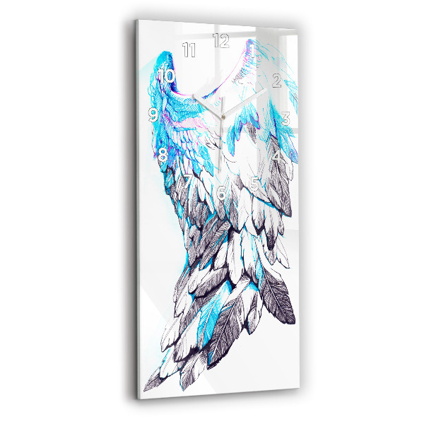 Vertikale Uhr mit motiv Nachgeahmte Vogelschwingen