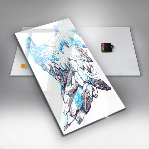 Vertikale Uhr mit motiv Nachgeahmte Vogelschwingen