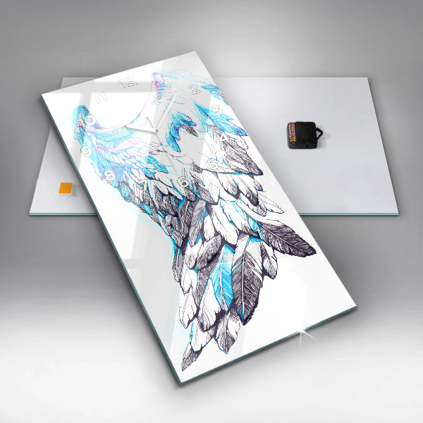 Vertikale Uhr mit motiv Nachgeahmte Vogelschwingen