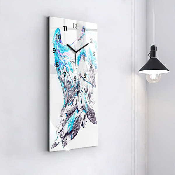Vertikale Uhr mit motiv Nachgeahmte Vogelschwingen