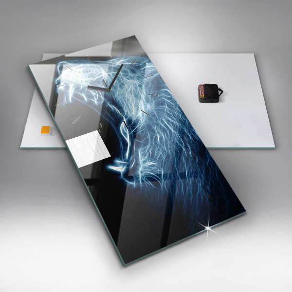 Vertikale Uhr mit motiv Körpersprache eines wilden Löwen