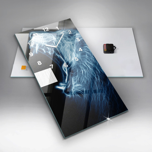 Vertikale Uhr mit motiv Körpersprache eines wilden Löwen