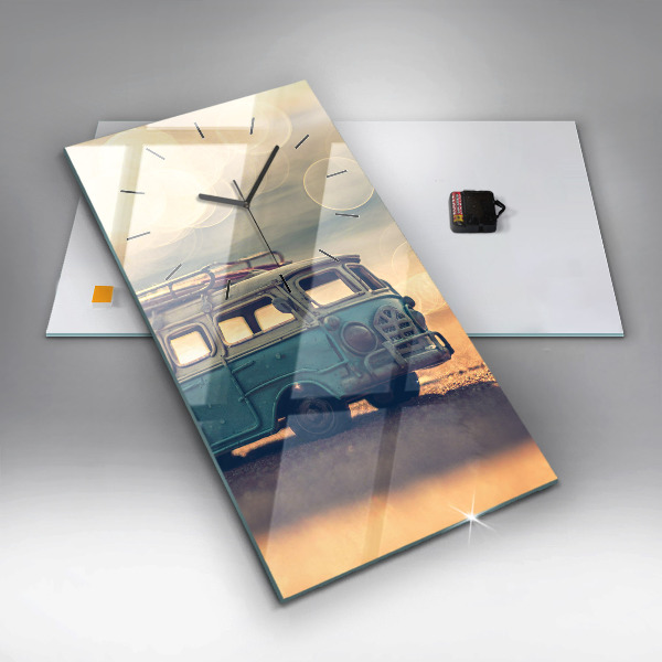 Vertikale Uhr Camper am Strand