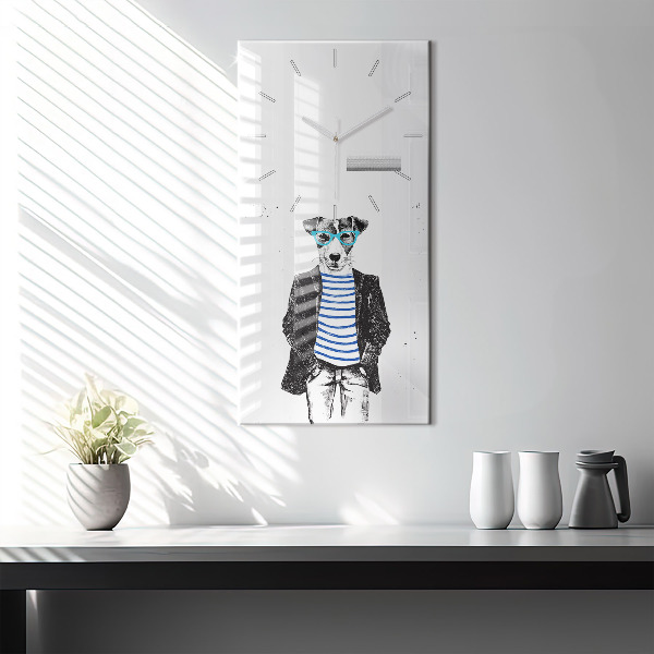 Vertikale Uhr Hund in einem menschlichen Körper