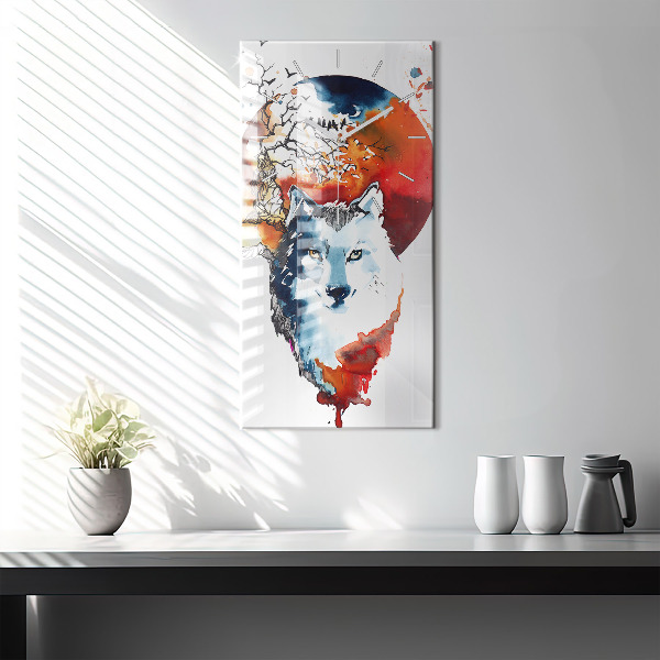 Vertikale Uhr Werwolf Vollmond und Luna