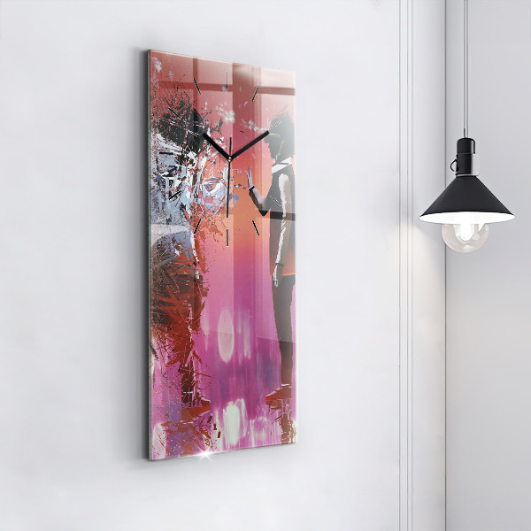 Vertikale Uhr mit motiv Cyberspace