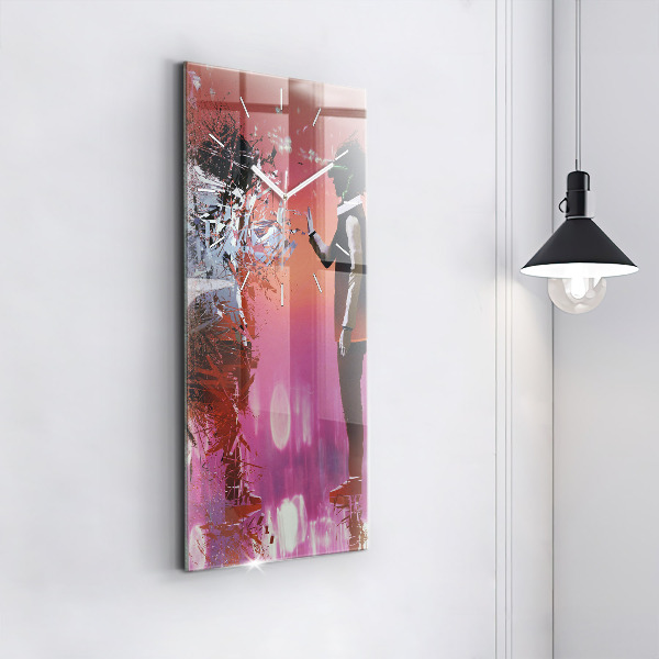 Vertikale Uhr mit motiv Cyberspace