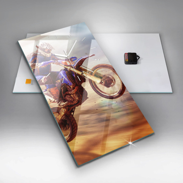 Vertikale Uhr mit motiv Enduro-Motocross