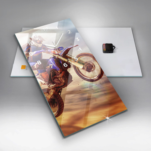 Vertikale Uhr mit motiv Enduro-Motocross