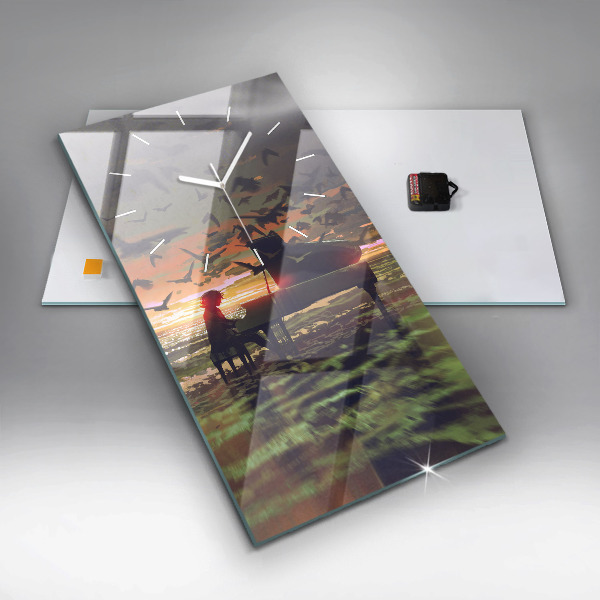 Vertikale Uhr mit motiv Konzert am Strand