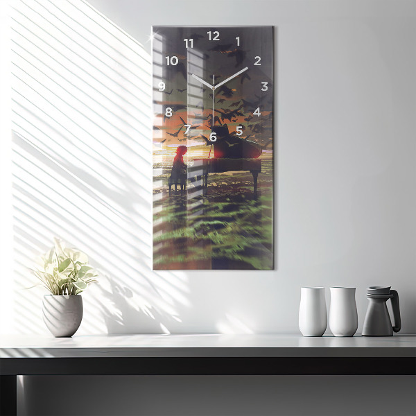 Vertikale Uhr mit motiv Konzert am Strand