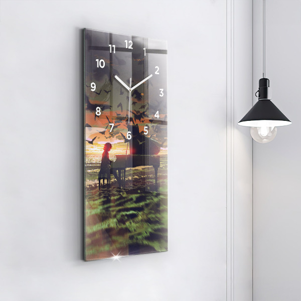 Vertikale Uhr mit motiv Konzert am Strand