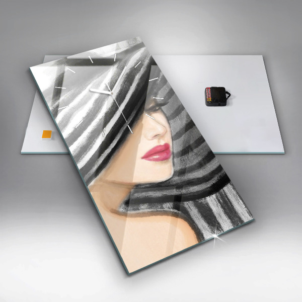 Vertikale Uhr Frau in Schwarz und Weiß