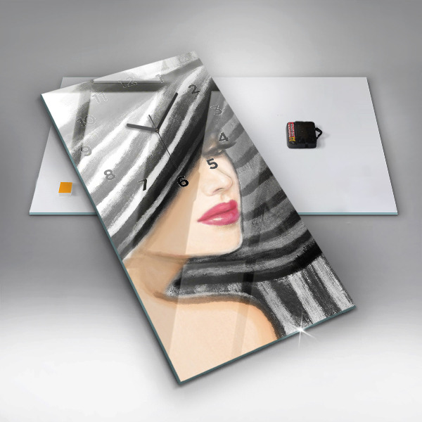 Vertikale Uhr Frau in Schwarz und Weiß