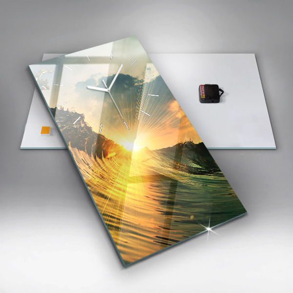 Vertikale Uhr Wellenperspektive Sonnenuntergang