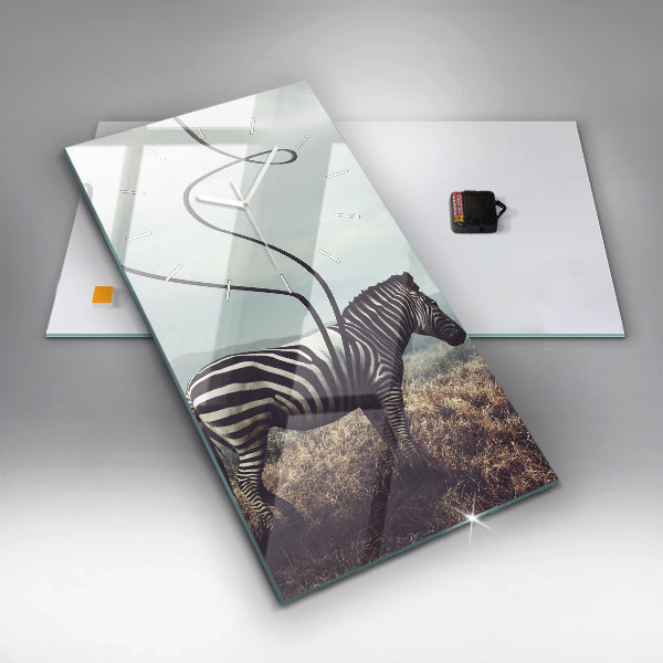 Vertikale Uhr mit motiv Zebra - Abstraktion