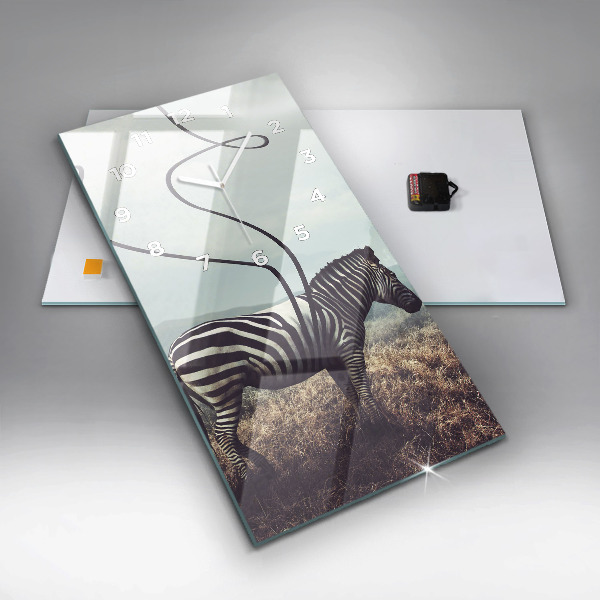 Vertikale Uhr mit motiv Zebra - Abstraktion