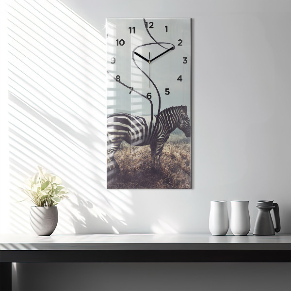 Vertikale Uhr mit motiv Zebra - Abstraktion