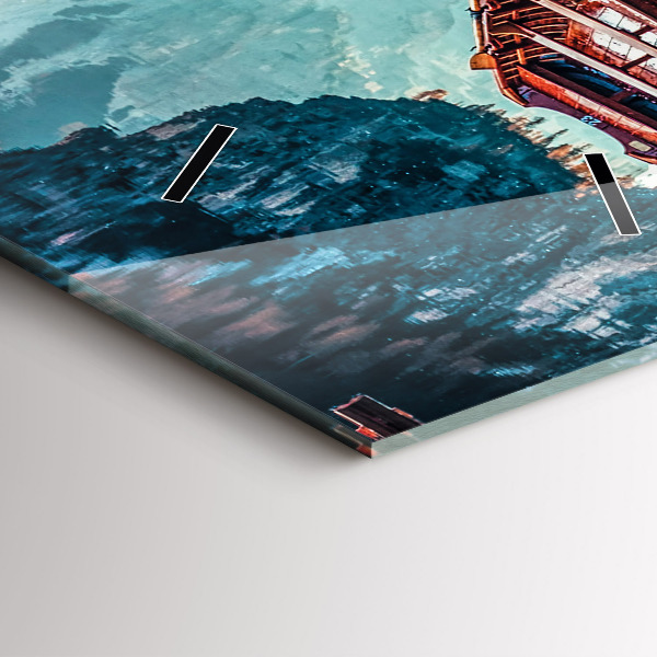 Vertikale Uhr Plattform und See