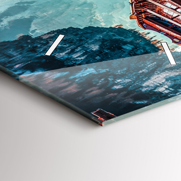 Vertikale Uhr Plattform und See