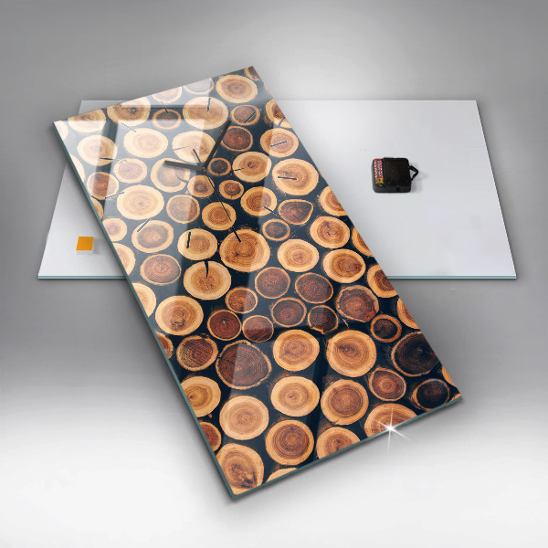 Vertikale Uhr mit motiv Holz