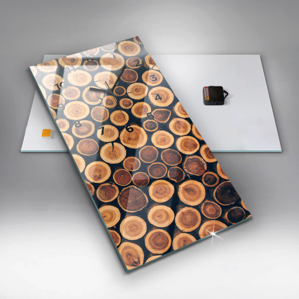 Vertikale Uhr mit motiv Holz