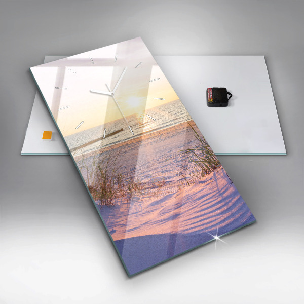 Vertikale Uhr mit motiv Polnischer Sonnenuntergang am Meer