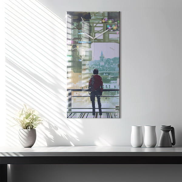 Vertikale Uhr Cyber-Punk